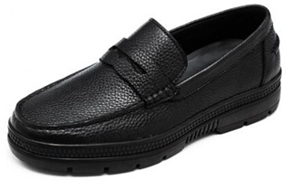 【VSNOON】简约型格马克缝线套脚透气生活休闲鞋(黑色)
